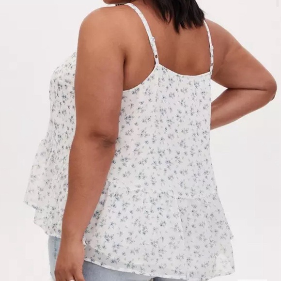Torrid White and Teal Patterned Camisole - Picture 2 of 10
